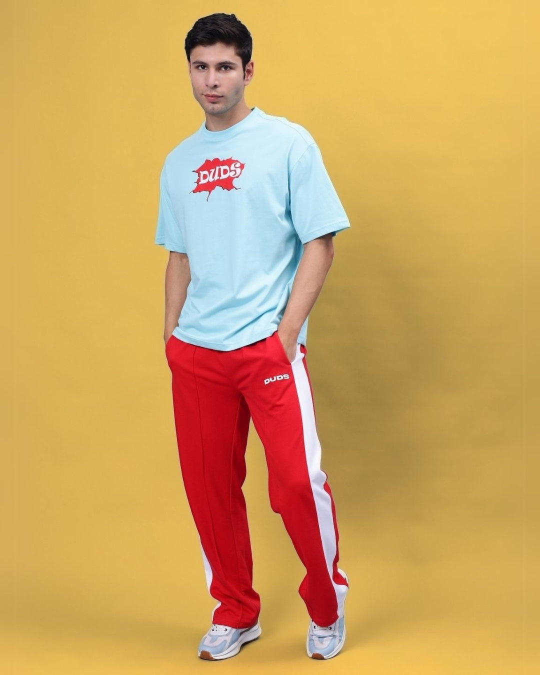 SIDE SEAM PLATED JOGGERS (RED)