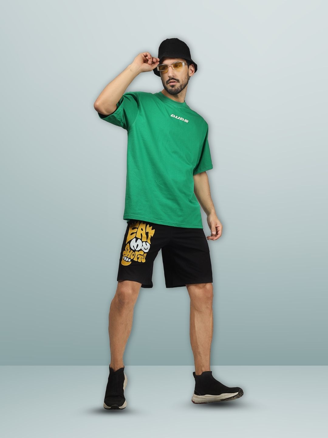 Eat My Shorts Regular Fit Shorts (Black) - Wearduds