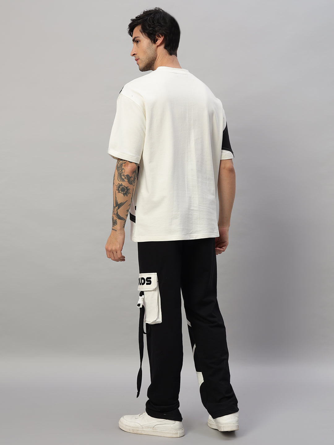 DAVID OVERSIZED CO-ORD SET (OFF WHITE-BLACK)