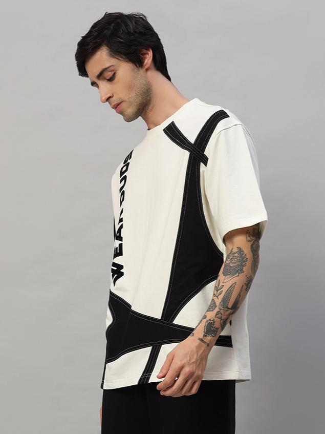 David Designer Oversized T-Shirt (Off White-Black)