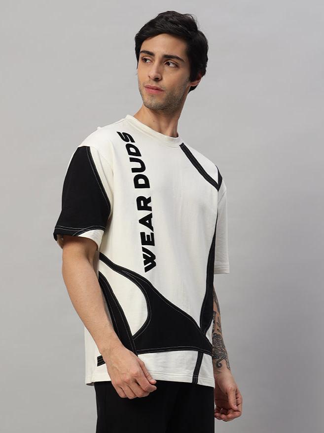 David Designer Oversized T-Shirt (Off White-Black)