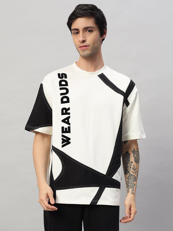 David Designer Oversized T-Shirt (Off White-Black)