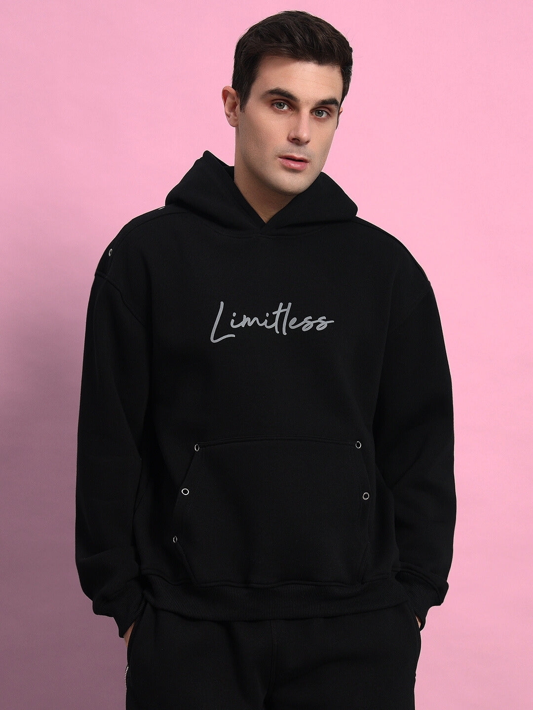 LIMITLESS FEECE REFLECTOR HOODIE (BLACK)