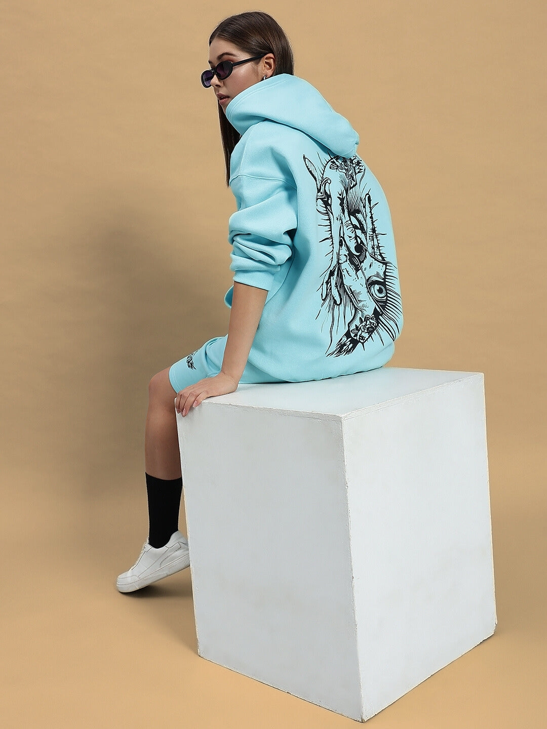 Women's Demon Fleece Hoodie (Sky Blue)