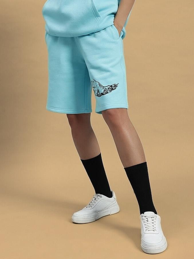 Women's Demon Fleece Shorts (Sky Blue)