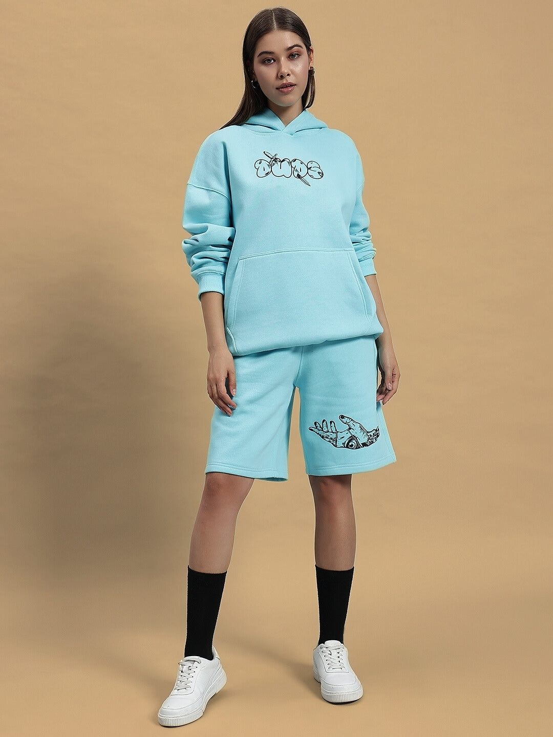 Women's Demon Fleece Co-Ord (Sky Blue)