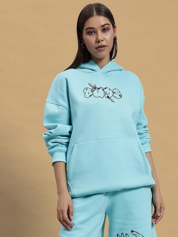 Women's Demon Fleece Hoodie (Sky Blue)