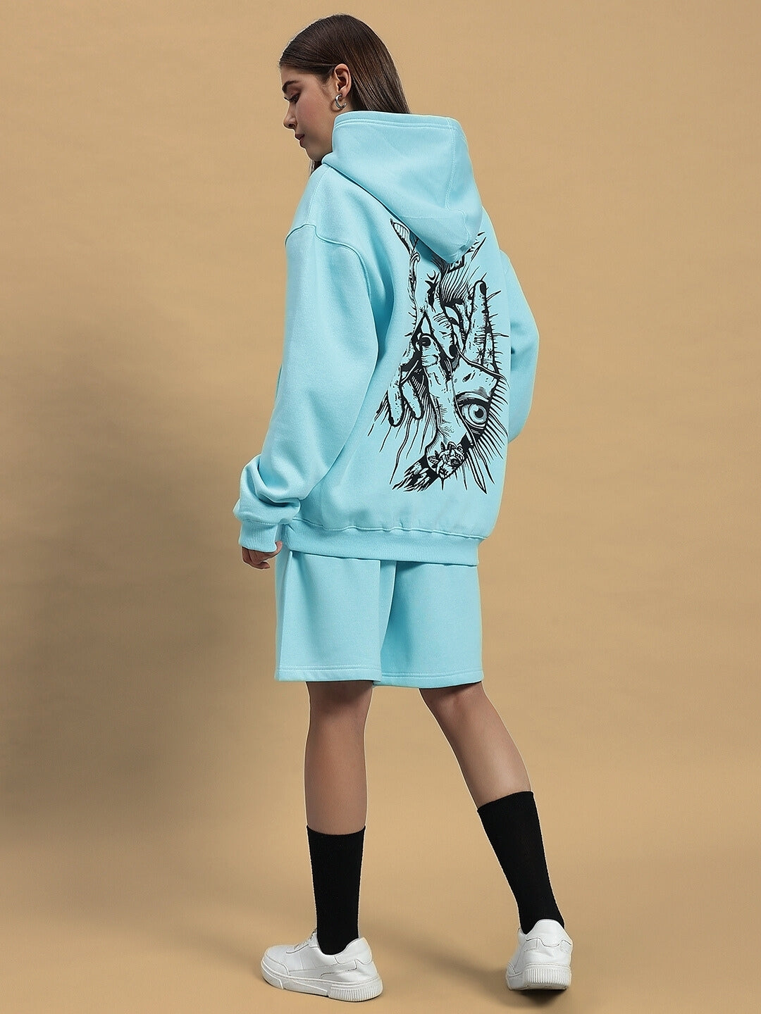 Women's Demon Fleece Co-Ord (Sky Blue)