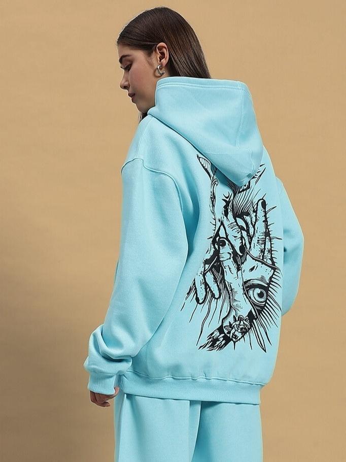 Women's Demon Fleece Hoodie (Sky Blue)