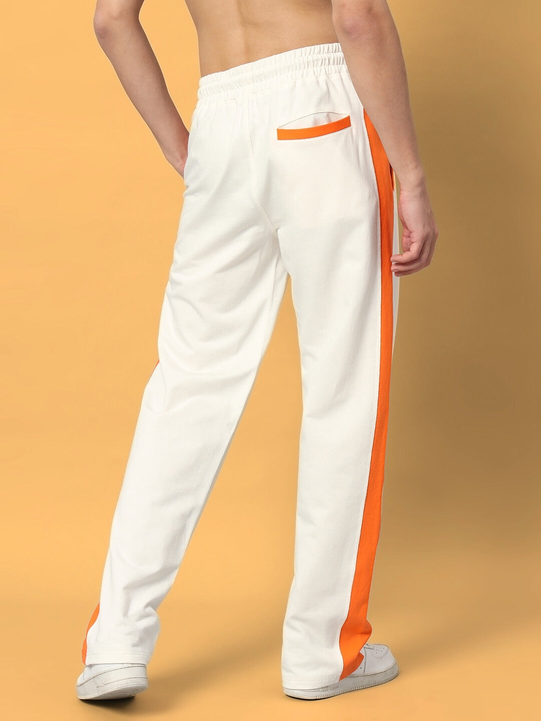 BREEZER SIDE CONTRAST JOGGERS (OFF-WHITE ORANGE)