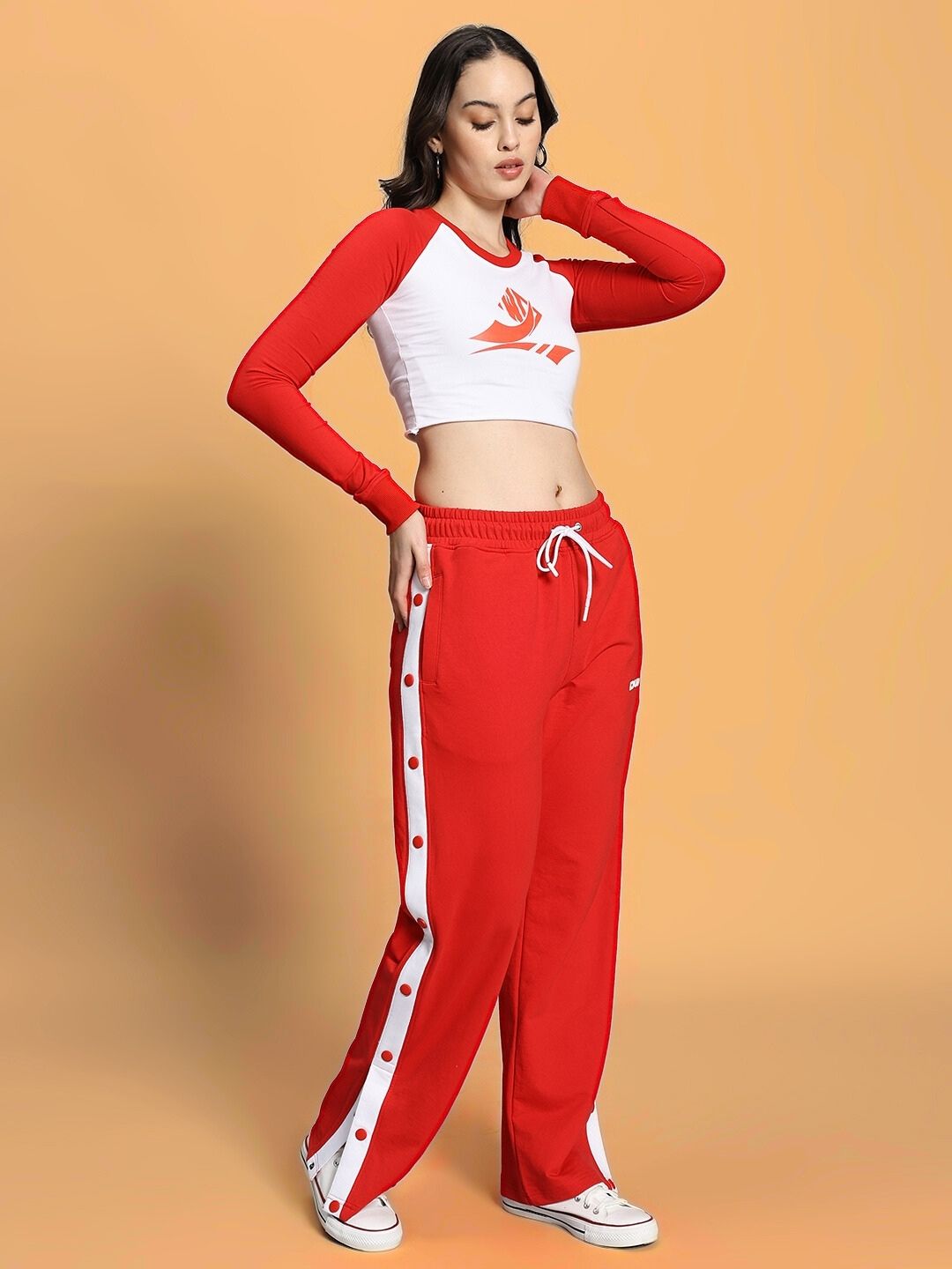 WOMEN'S EZEL CO-ORD SET (RED-WHITE)