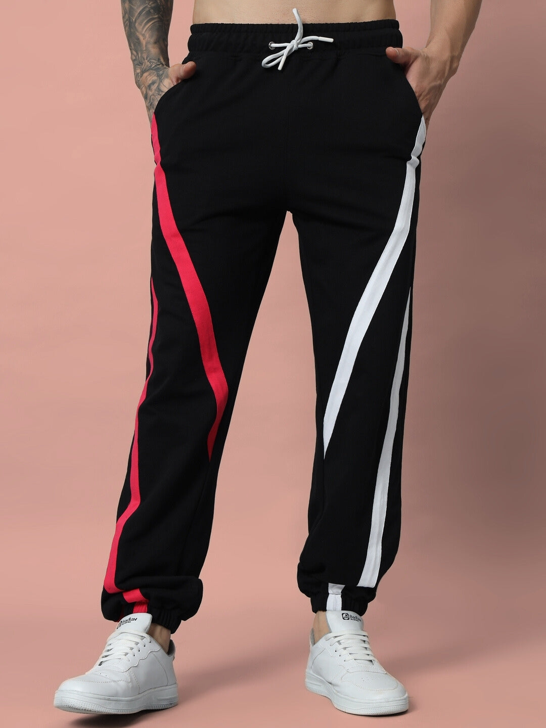 DUDS SWATHE COLORFUL STRIPE JOGGERS (BLACK)