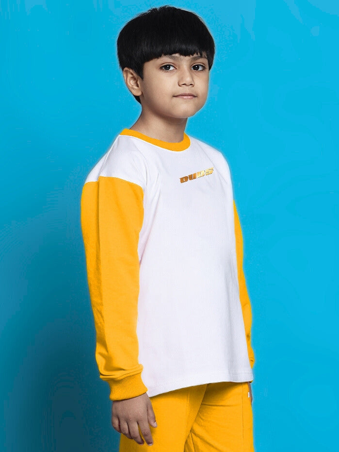 KEVIN SWEATSHIRT FOR BOYS & GIRLS (WHITE-YELLOW)