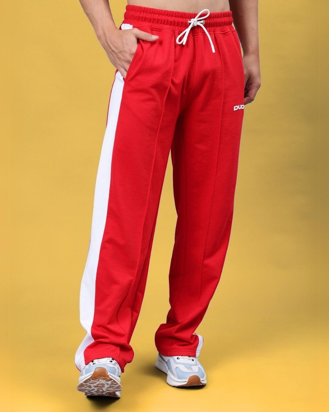 SIDE SEAM PLATED JOGGERS (RED)