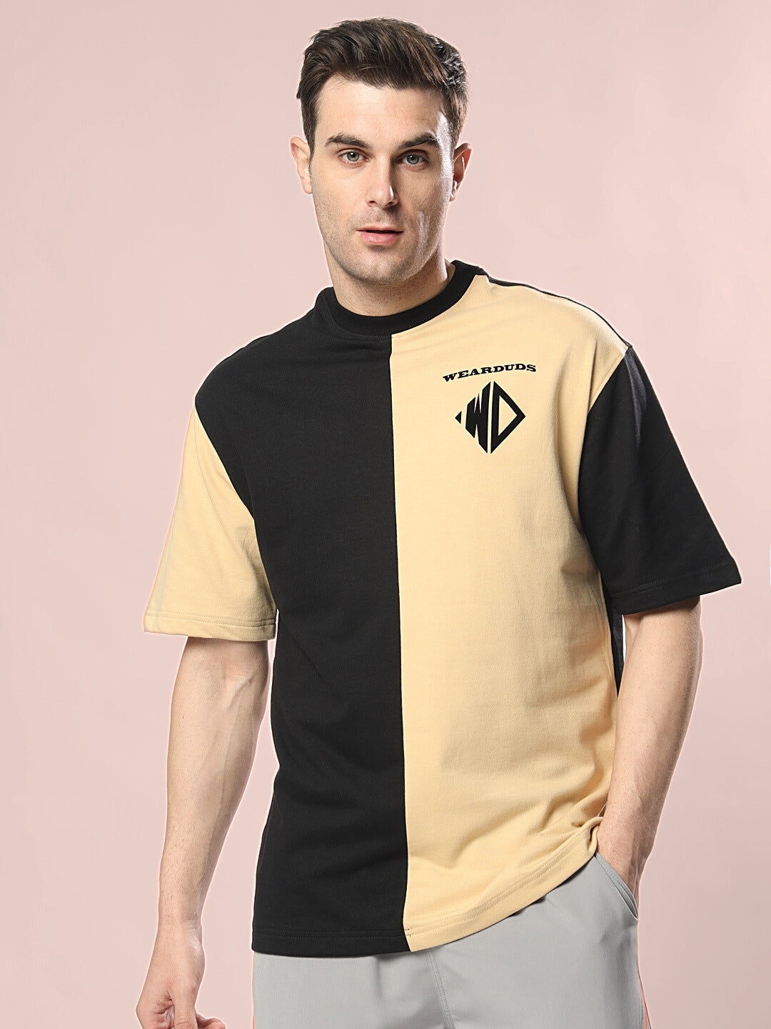 Dragon Oversized T-Shirt (Black-Beige)