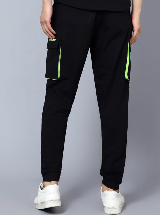 cargo pants black with neon green lining