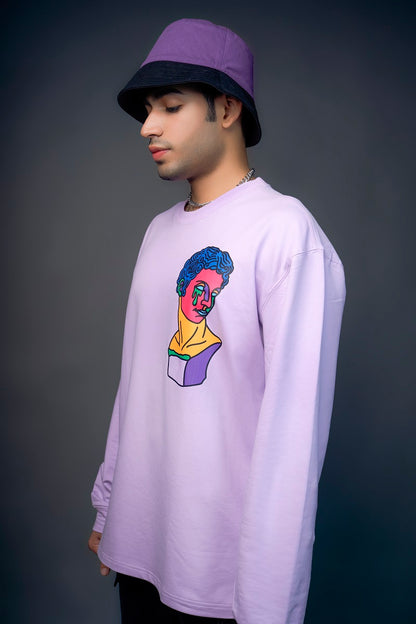 Drip God Over- Sized Sweat-Shirt (Lavender) - Wearduds