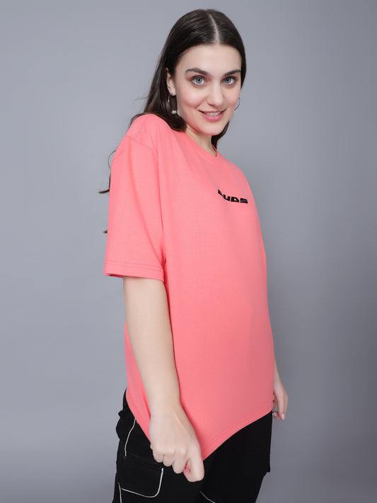 guess who over sized t shirt salmon pink