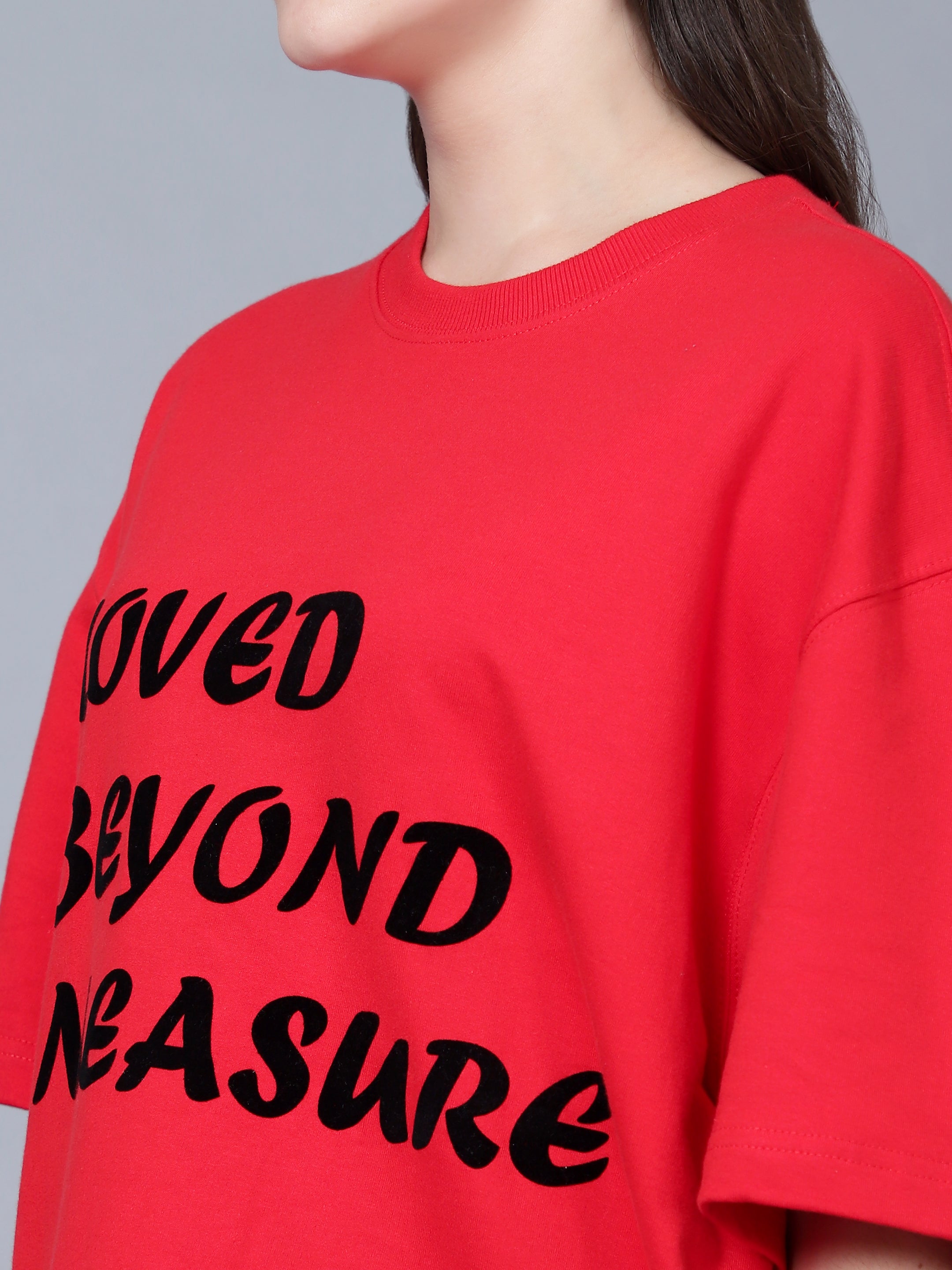 Loved Beyond Measure Over-Sized T-Shirt (Red) - Wearduds