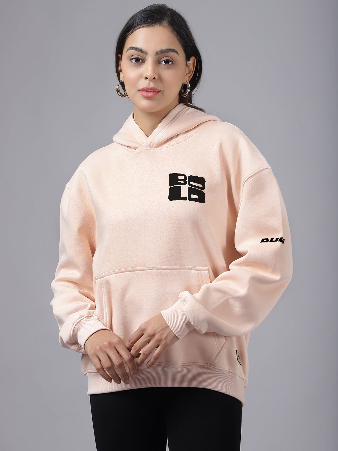 Bold Over- Sized Hoodies (Beige) - Wearduds