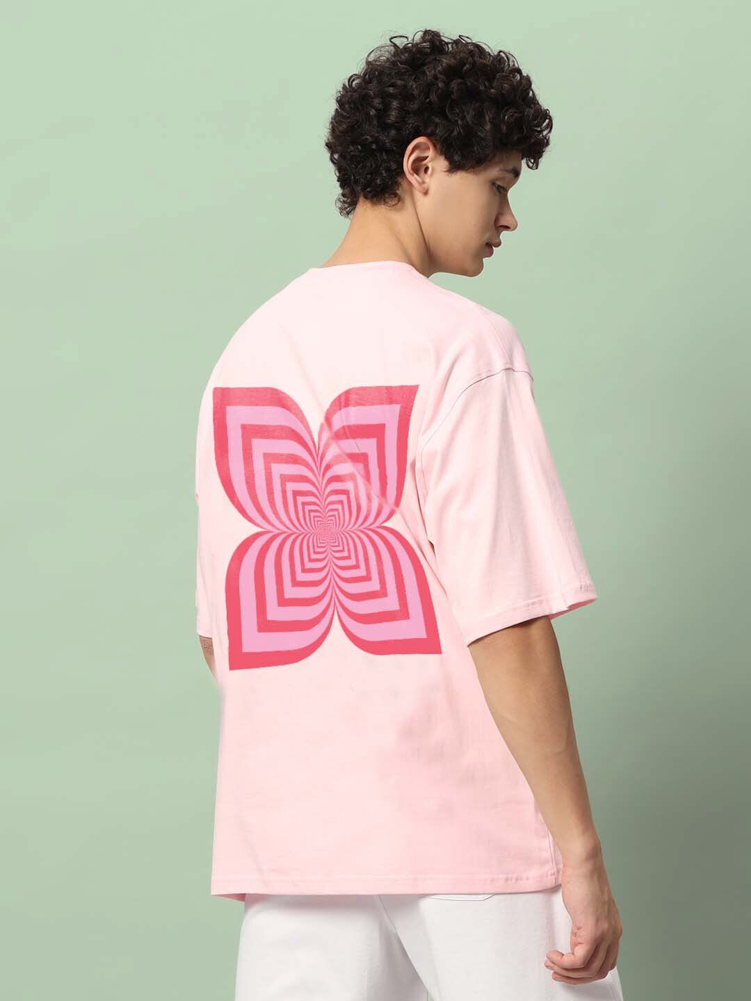 Illusion Over-Sized T-Shirt (Pink)