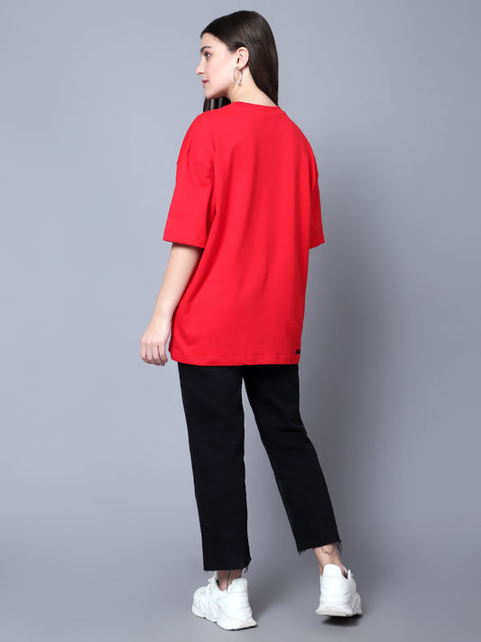 loved beyond measure over sized t shirt red