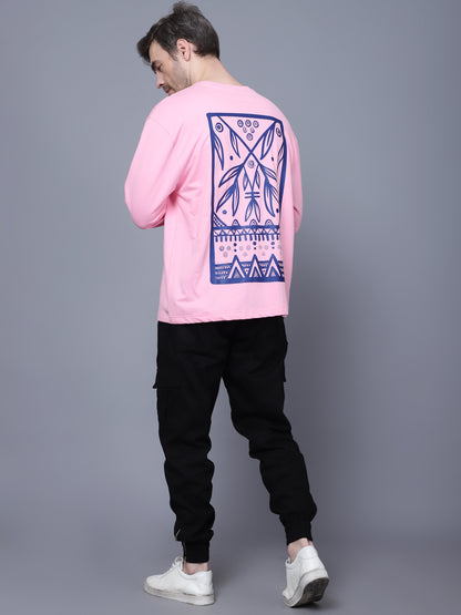 Indigo Tribal Over- Sized Sweat-Shirt (Pink) - Wearduds