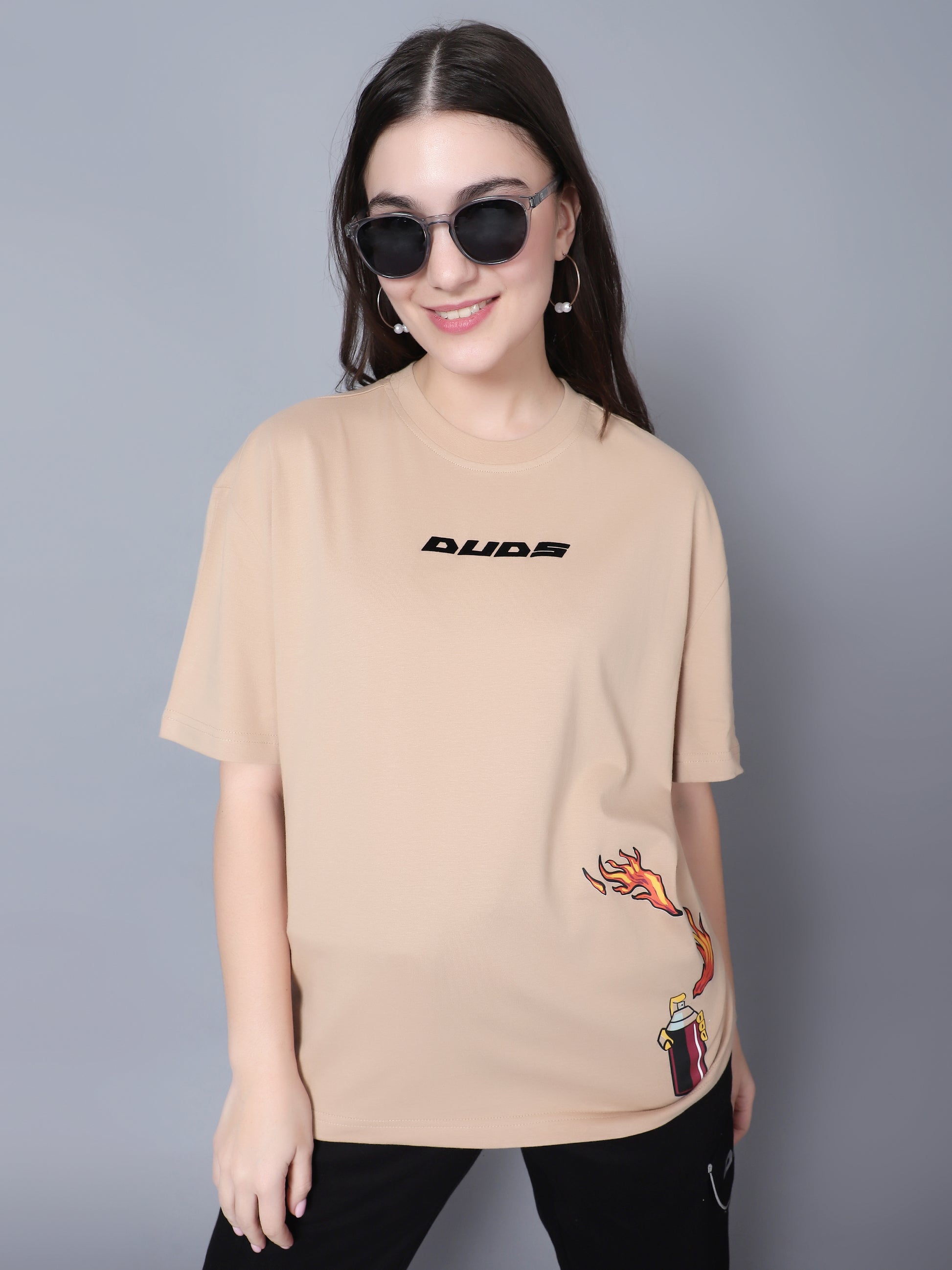 Fire Can Over-Sized T-Shirt (Nude) - Wearduds