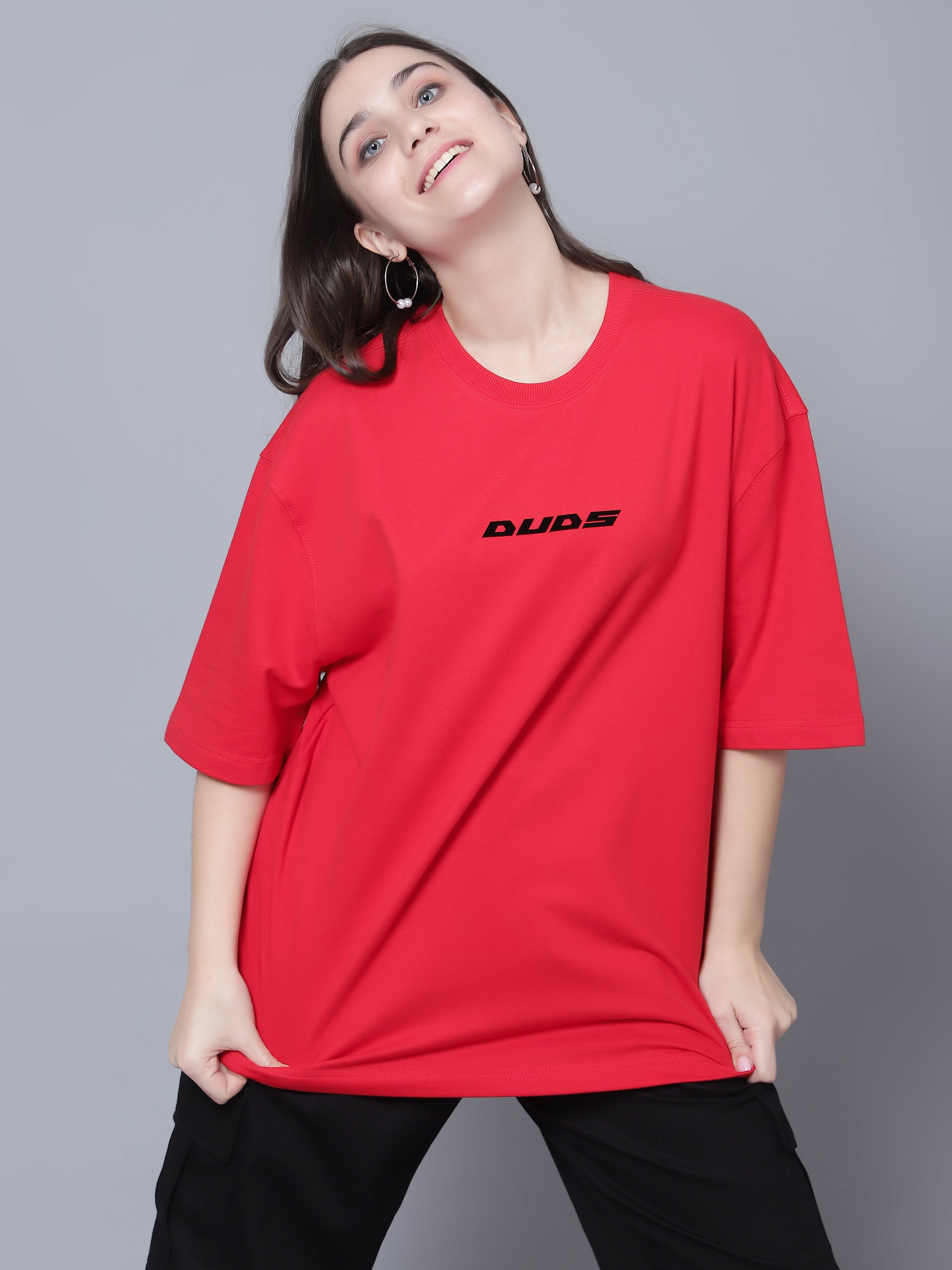 Workout Over-Sized T-Shirt (Red) - Wearduds