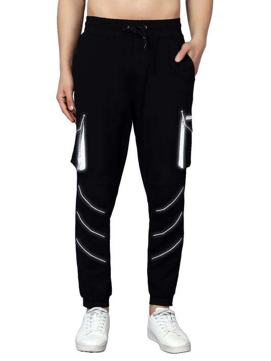 reflective cargo pants black