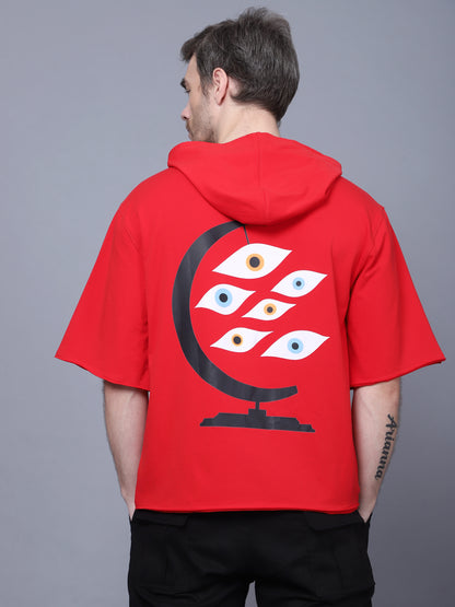 Globe Eye Kimono sleeve All season Hoodies T-Shirt (Red) - Wearduds