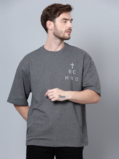 Techno OS T-Shirt with Reflective Print (Grey) - Wearduds