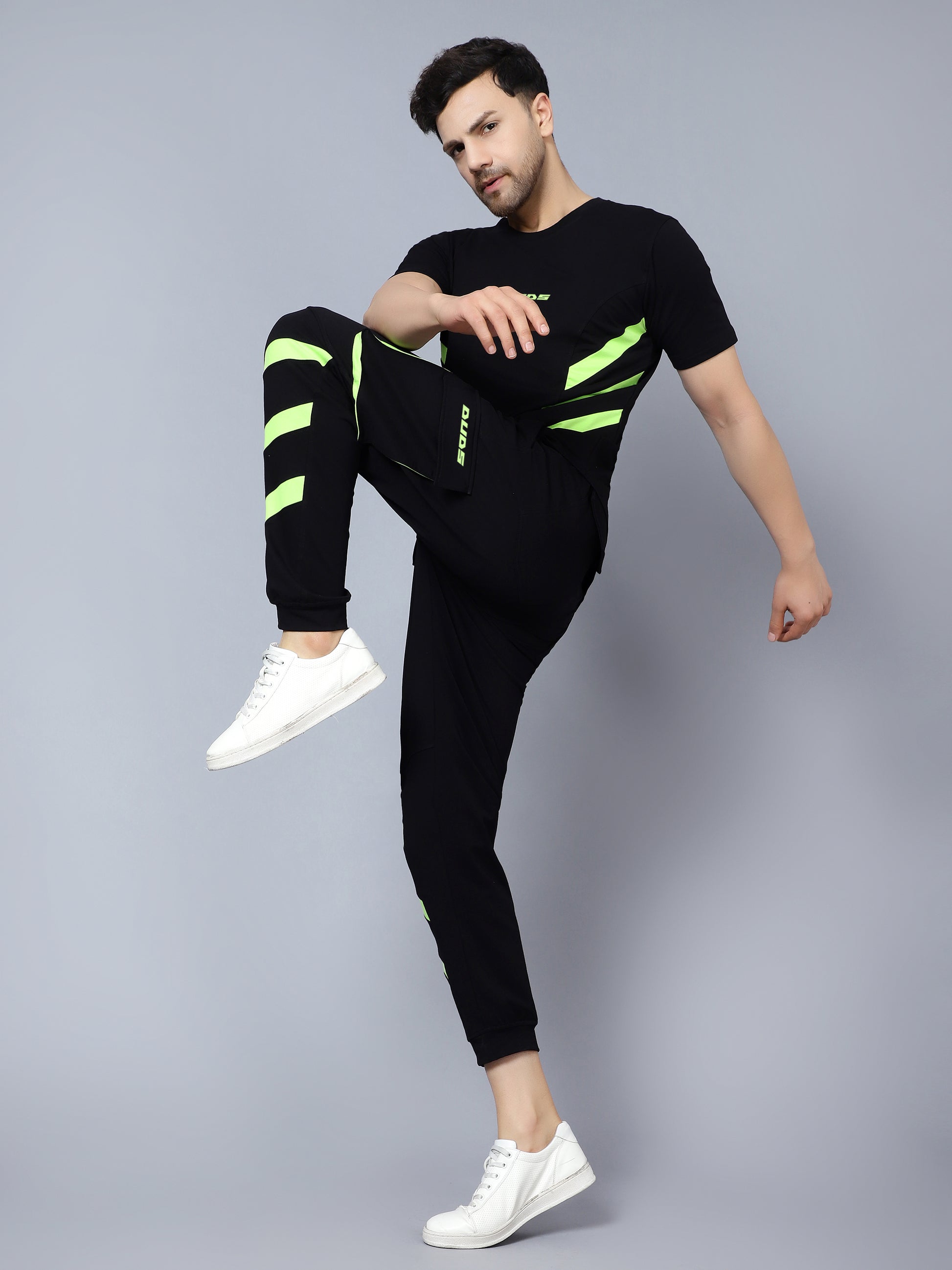 Cargo Pants (Black With Neon Green Lining) - Wearduds