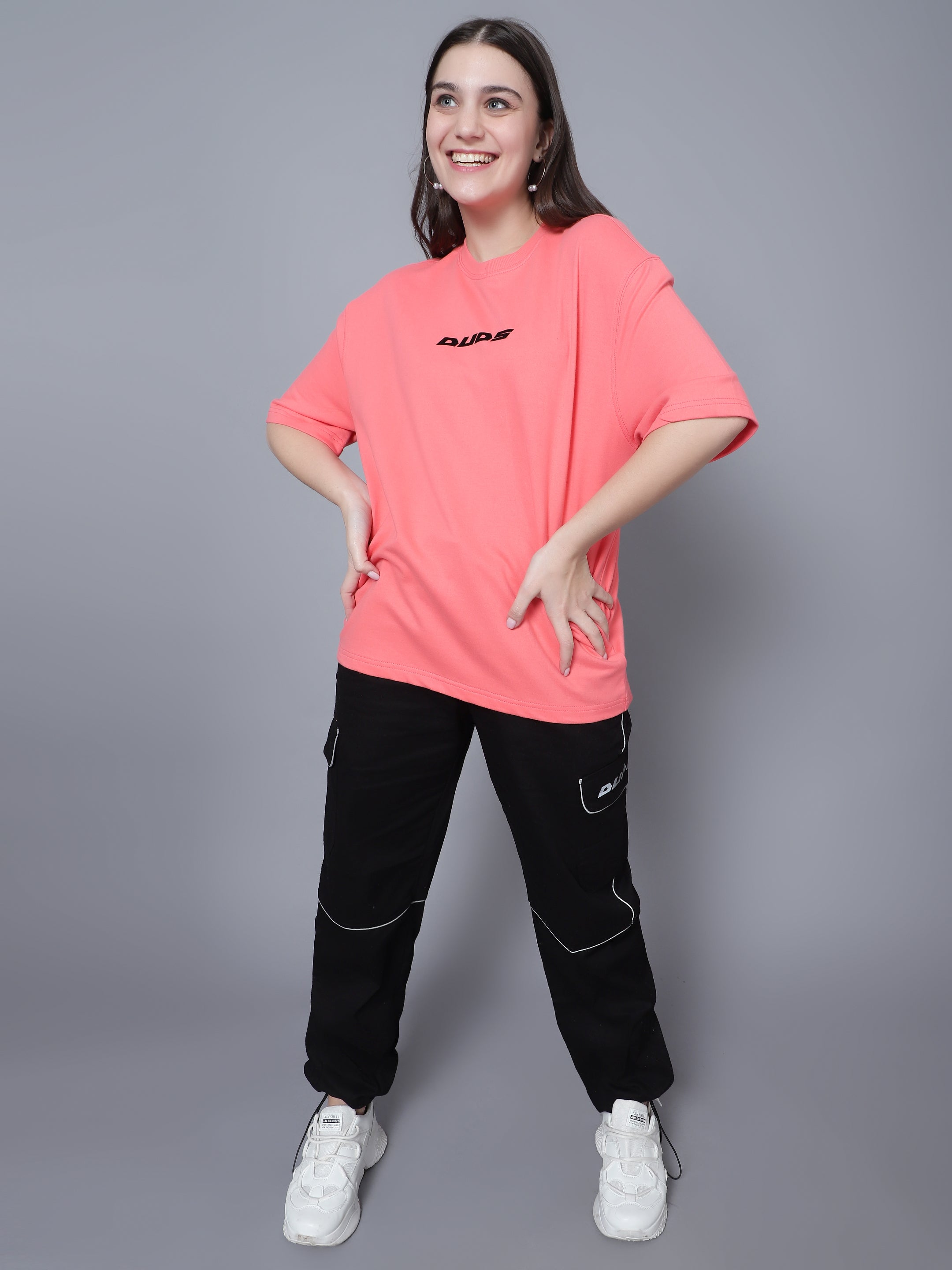 Guess Who Over-Sized T-Shirt (Salmon Pink) - Wearduds