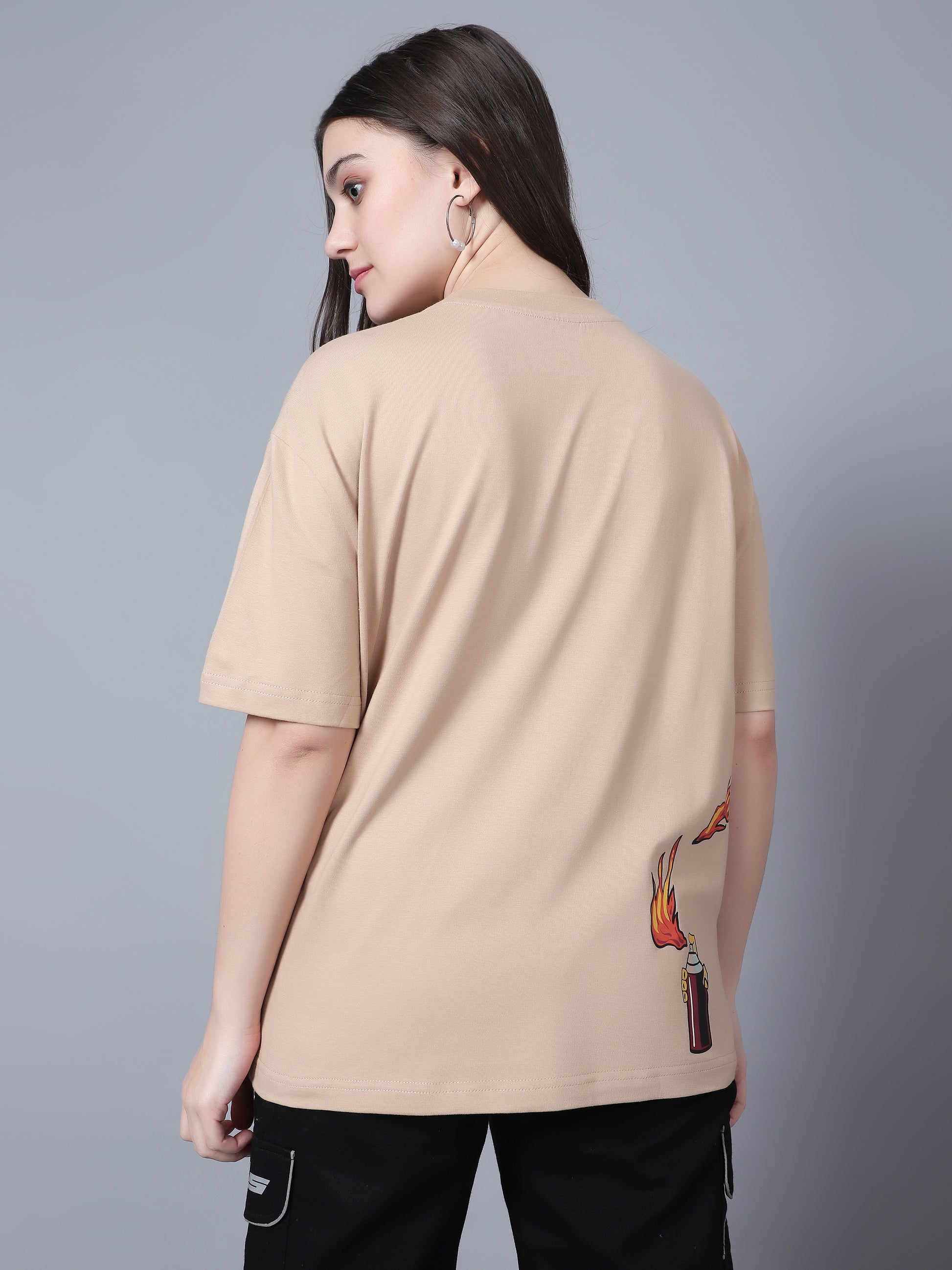 Fire Can Over-Sized T-Shirt (Nude) - Wearduds