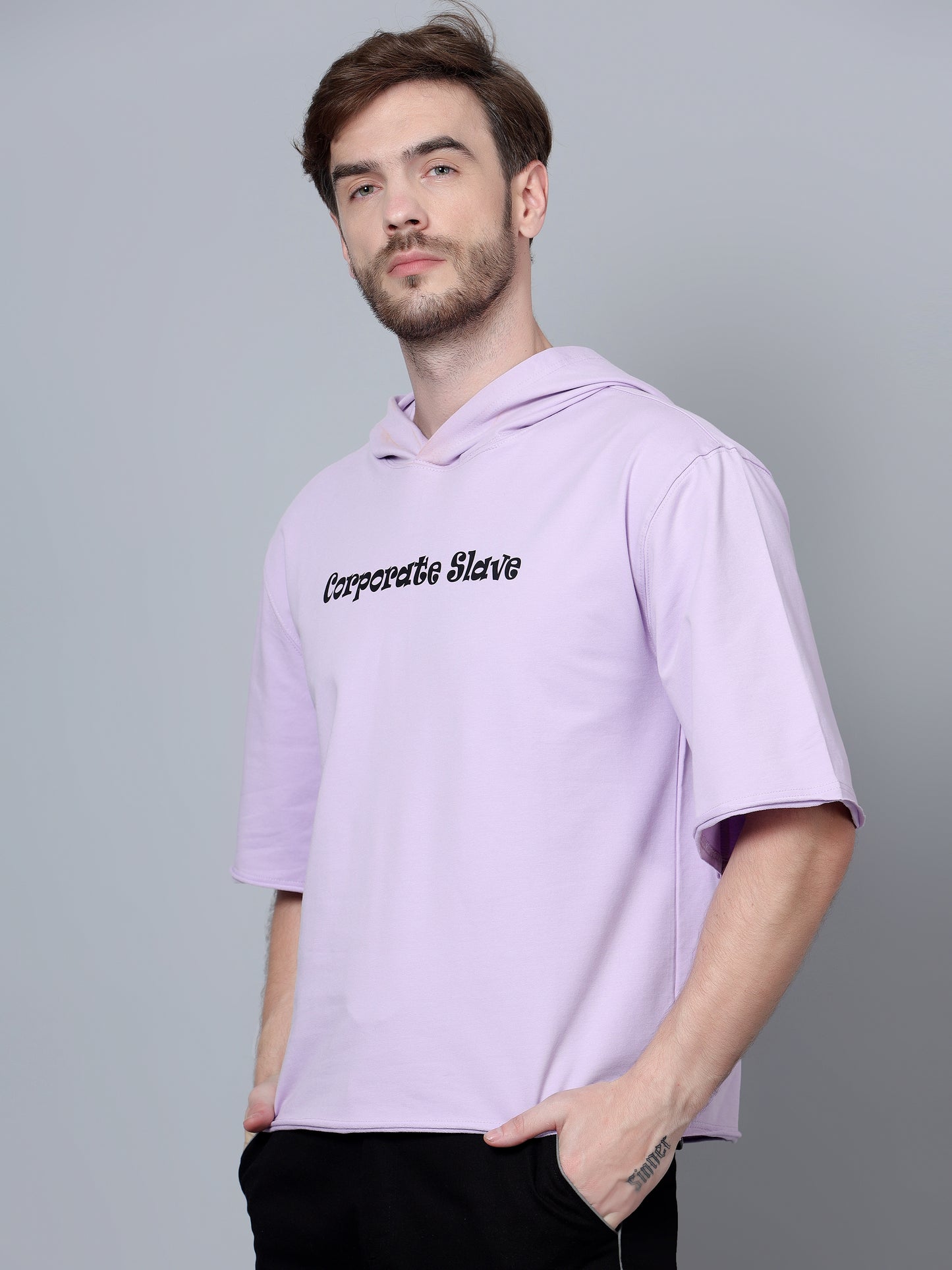 Corporate Slave Kimono sleeve All season Hoodies T-Shirt (Lilac) - Wearduds