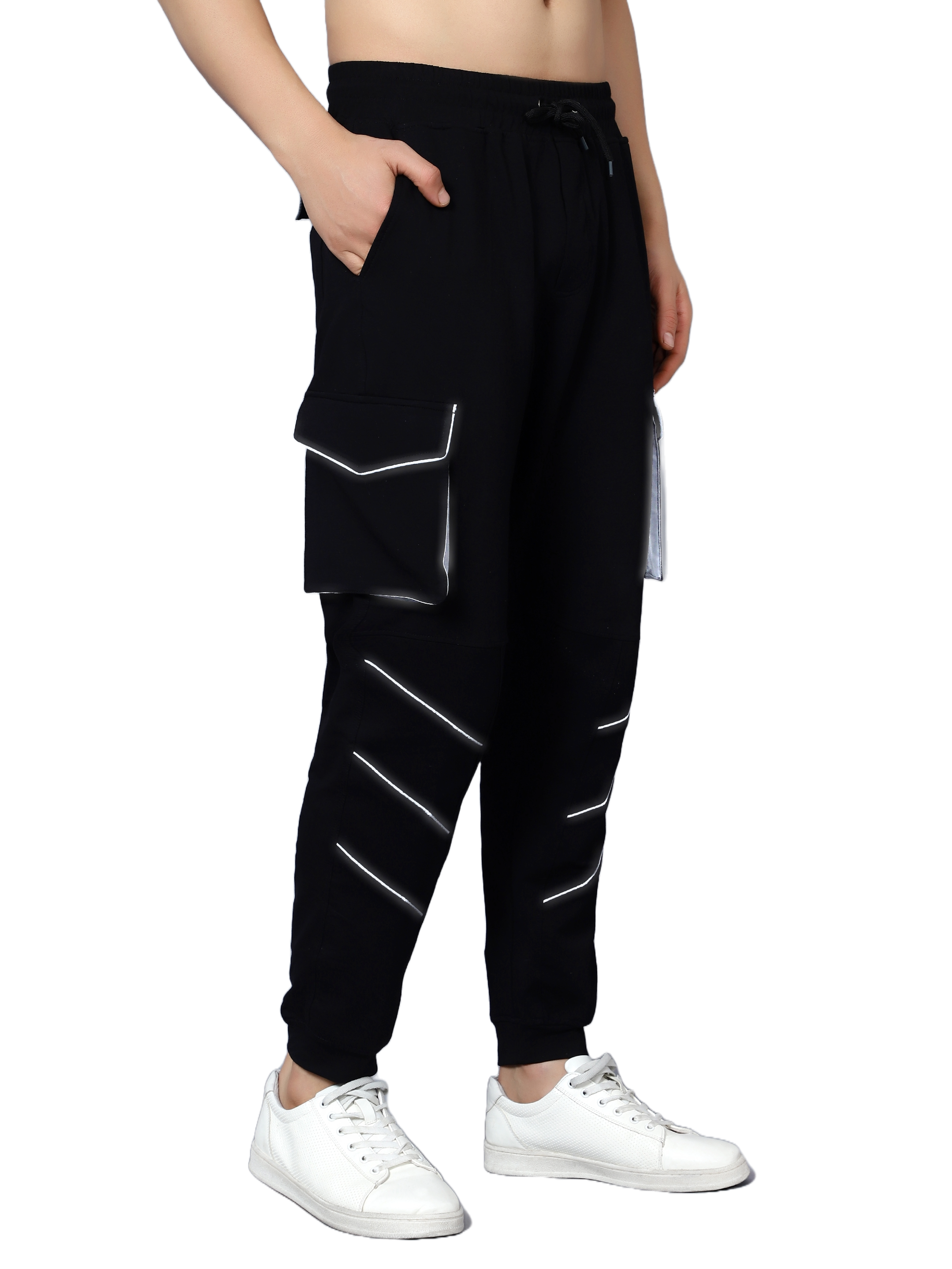 Reflective Cargo Pants (Black) - Wearduds