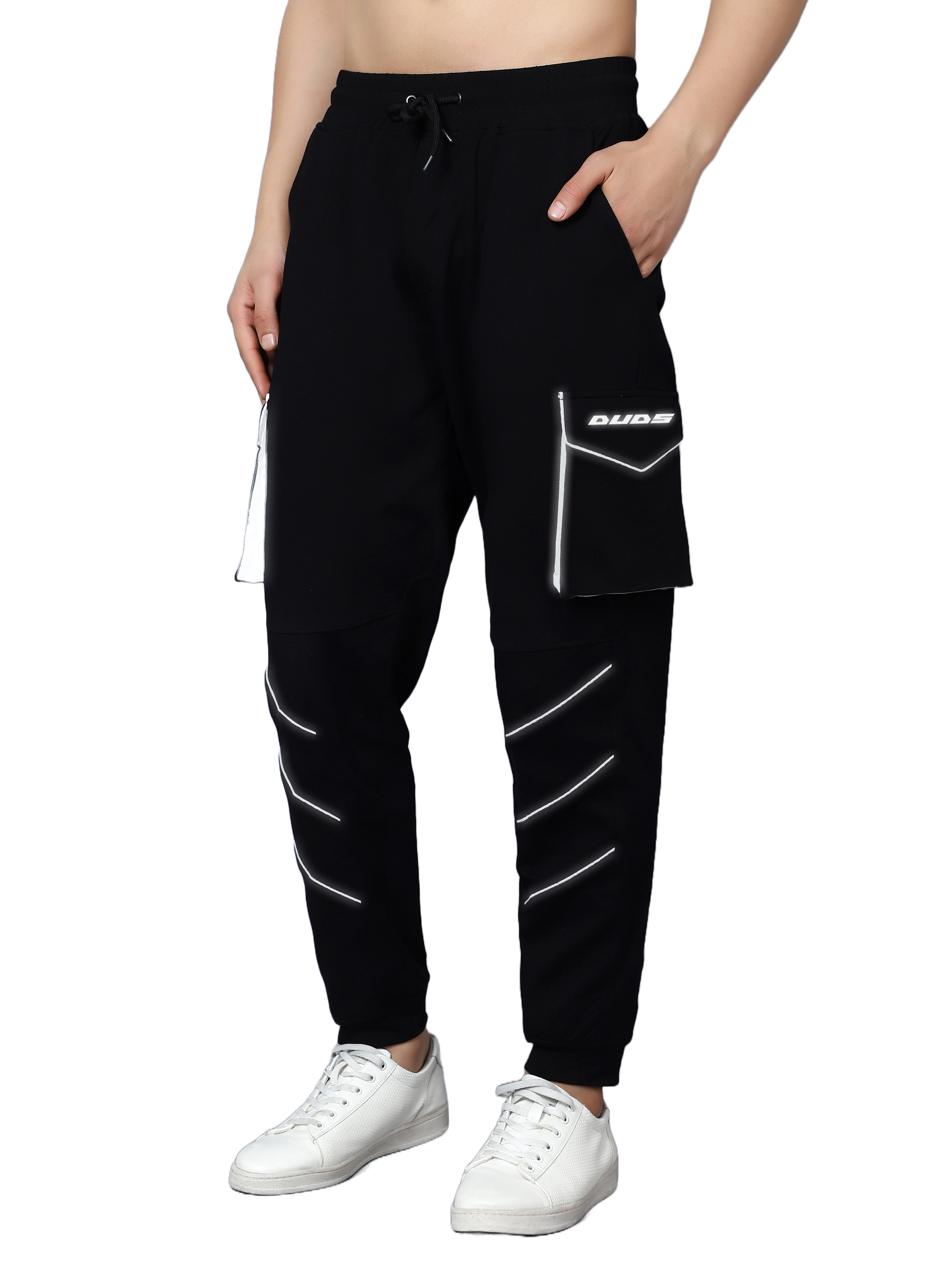 Reflective Cargo Pants (Black) - Wearduds