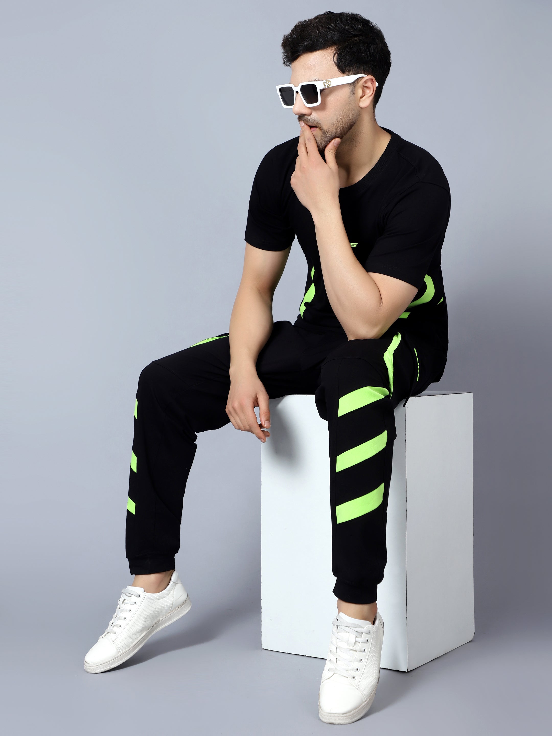 Cargo Pants (Black With Neon Green Lining) - Wearduds