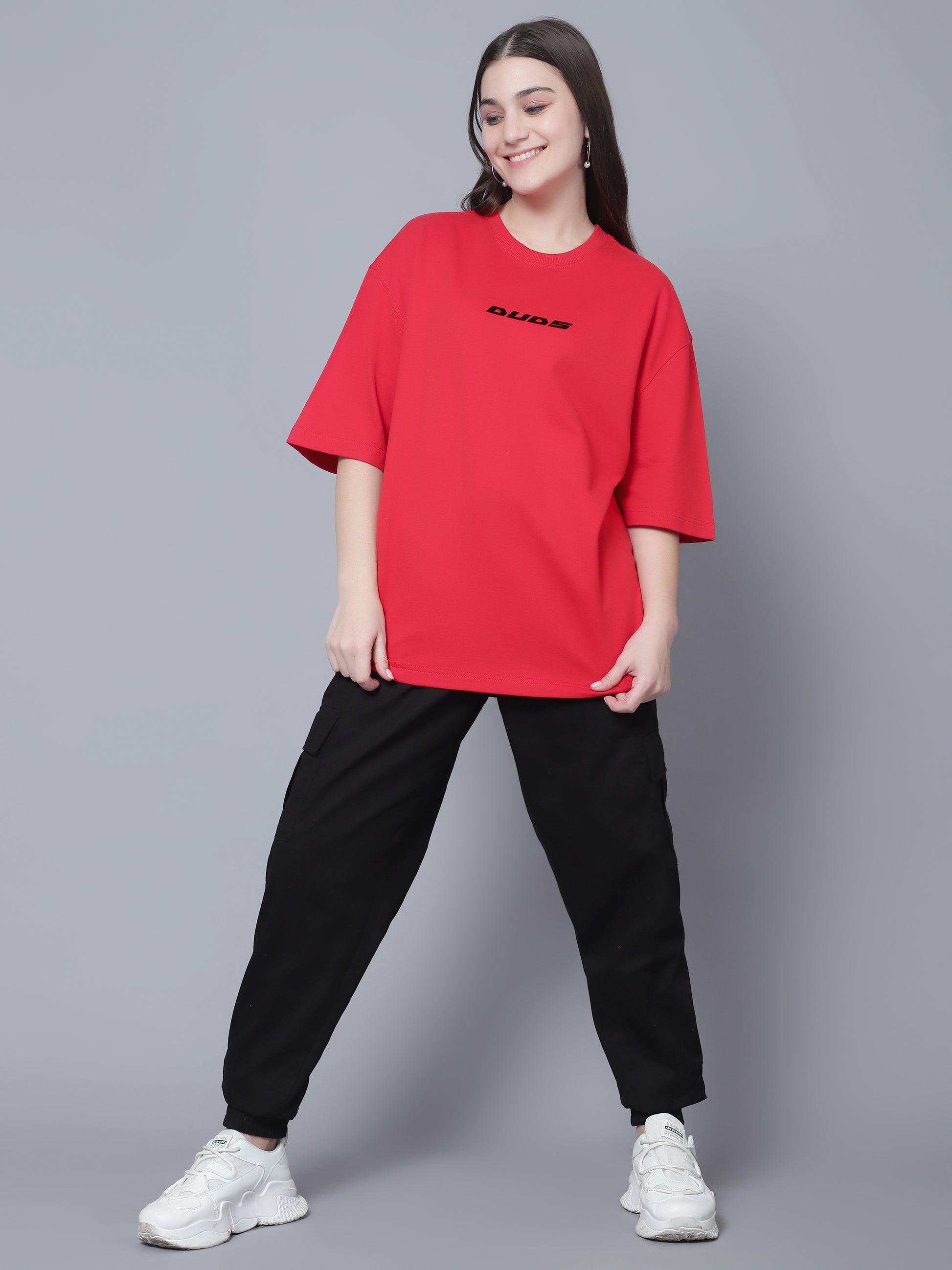 Workout Over-Sized T-Shirt (Red) - Wearduds