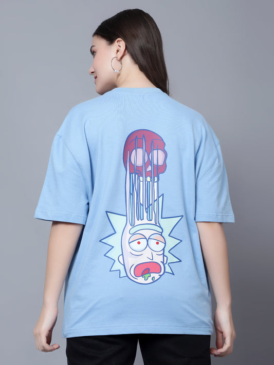 morty fied over sized t shirt sky blue