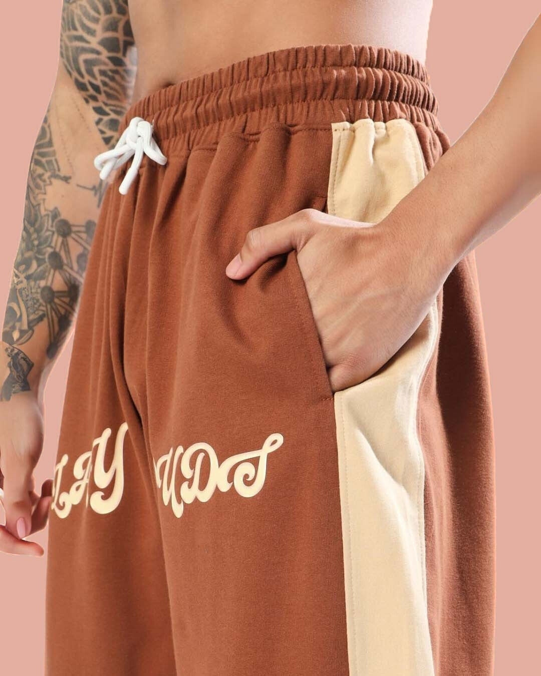 DUDS PLAY BAGGY JOGGERS (BROWN-BEIGE)