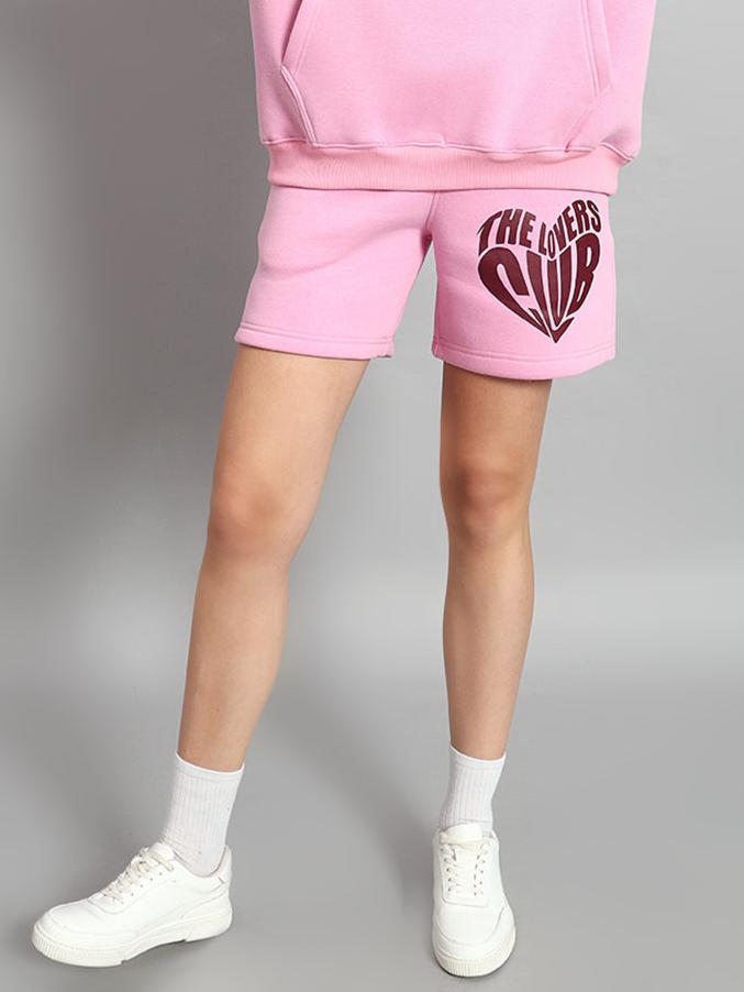 Women's Lovers Club Fleece Shorts (Pink)