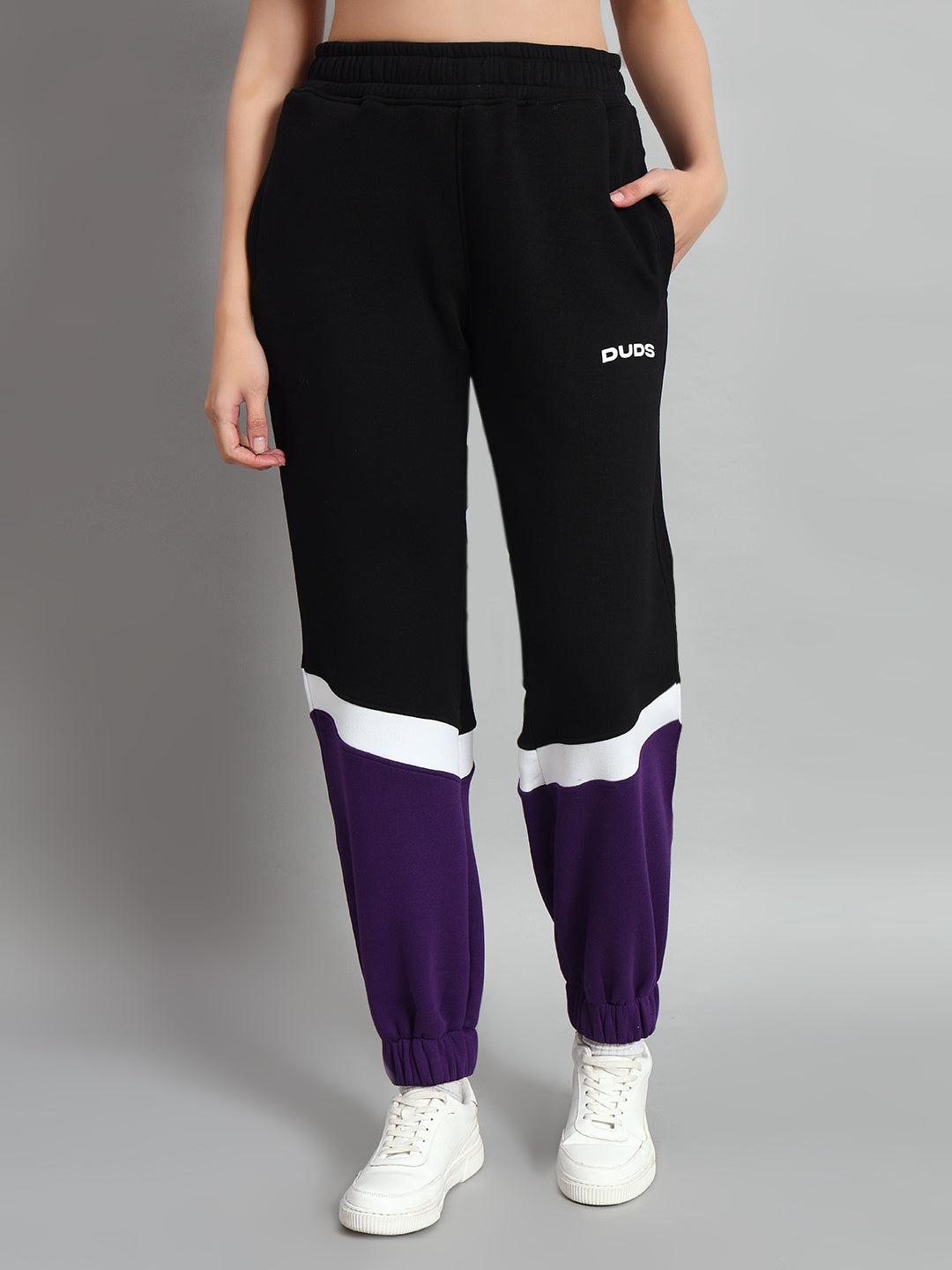 WOMEN'S HARLEY FLEECE COLORBLOCK JOGGER (PURPLE)