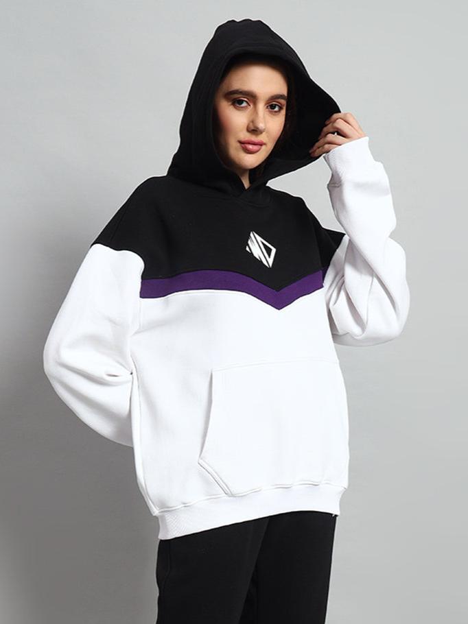 Women's Harley Colorblock Hoodie (White-Purple)