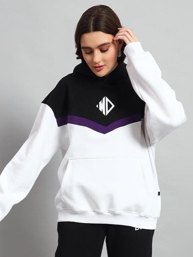 Women's Harley Colorblock Hoodie (White-Purple)