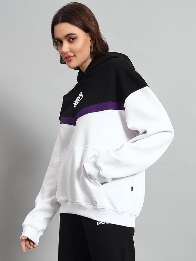 Women's Harley Colorblock Hoodie (White-Purple)