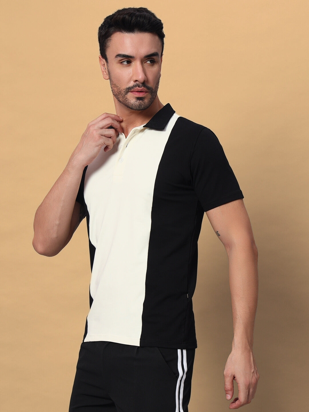 Glory Regular Fit T-Shirt (Black-Off White)