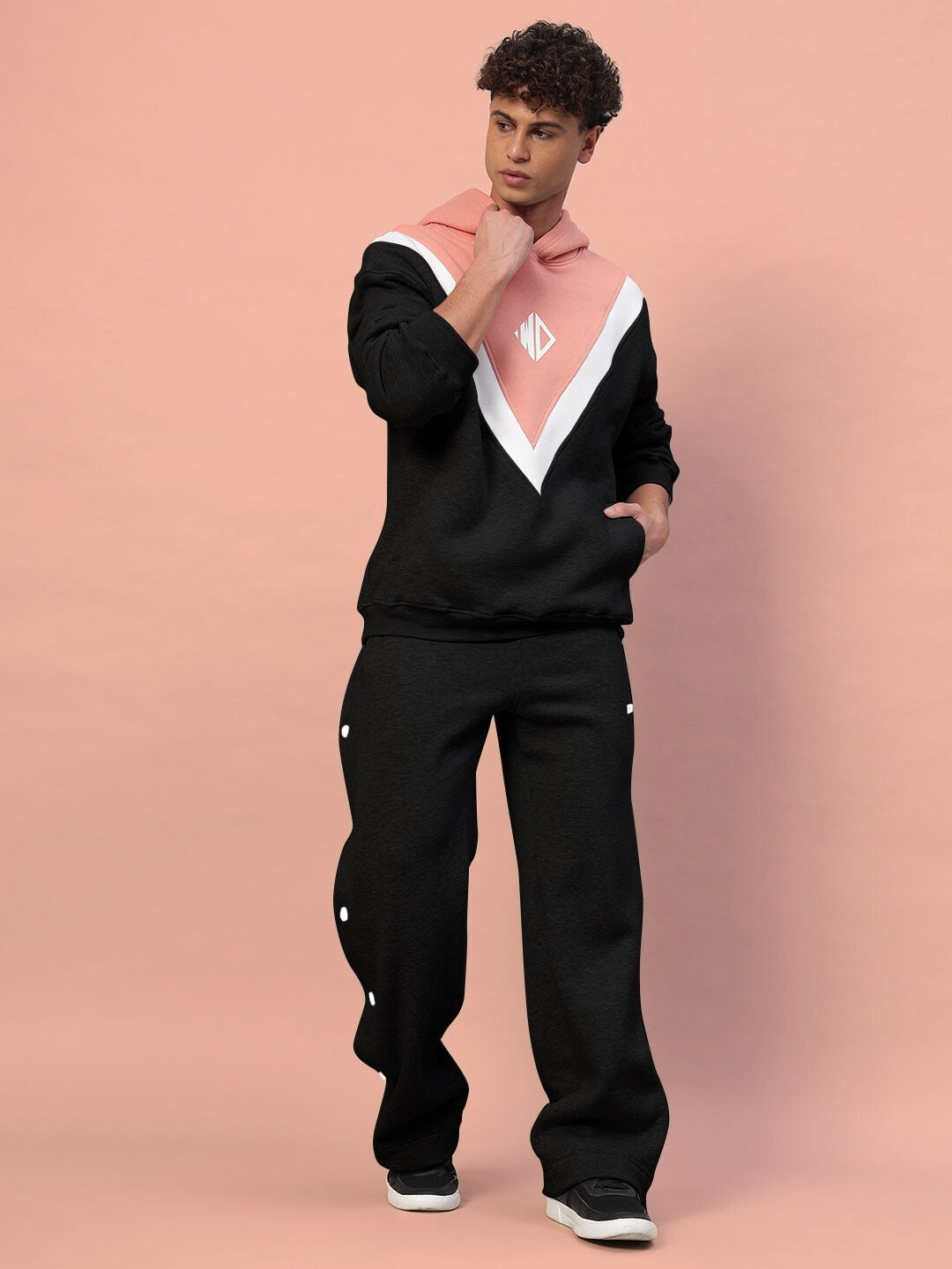 Polar Colorblock Co-Ord (Black-Peach)