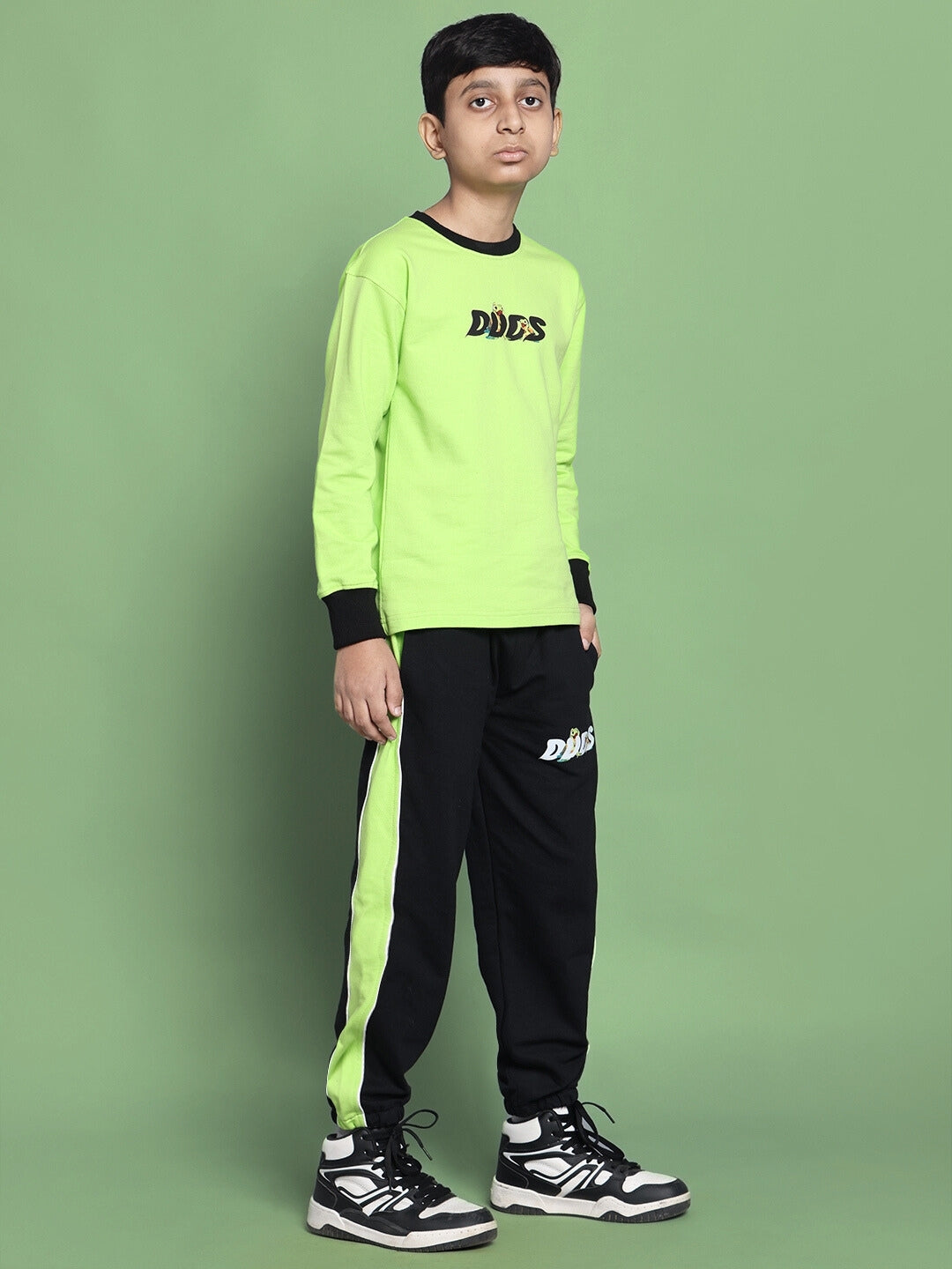 TILLY OVERSIZED CO-ORD SET FOR BOYS & GIRLS (NEON GREEN)